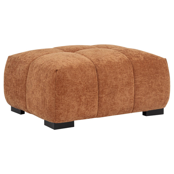 Octavia Orange Fabric Upholstered Rectangular Ottoman
