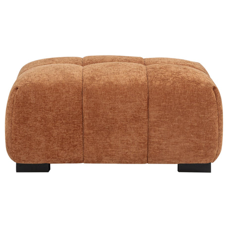 Octavia Orange Fabric Upholstered Rectangular Ottoman from Coaster - Luna Furniture