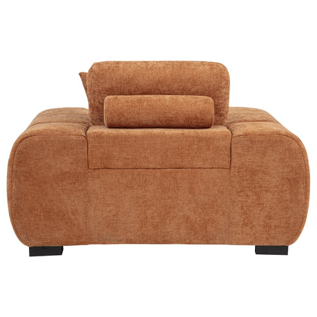 Octavia Orange Fabric Upholstered Track Arm Accent Chair from Coaster - Luna Furniture