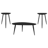 Odessa Black 3-Piece Triangular Coffee and End Table Set from Coaster - Luna Furniture