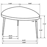 Odessa Black Triangular Solid Wood Coffee Table from Coaster - Luna Furniture