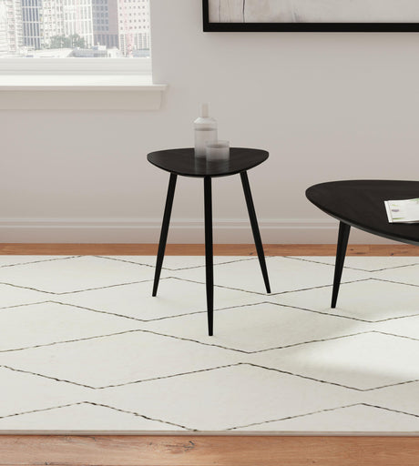 Odessa Black Triangular Solid Wood End Table from Coaster - Luna Furniture
