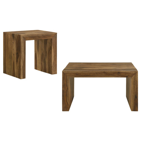 Odilia Auburn 2-Piece Solid Wood Coffee and End Table Set from Coaster - Luna Furniture