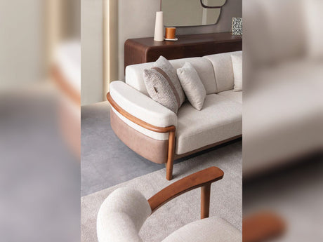 Odin Convertible 4 Seater Sofa in Cream from Furnia - Luna Furniture
