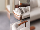Odin 4-pieces (4 Seater Sofa & 3 Seater Sofa & 2 Chair) Livingroom Set in Cream from Furnia - Luna Furniture