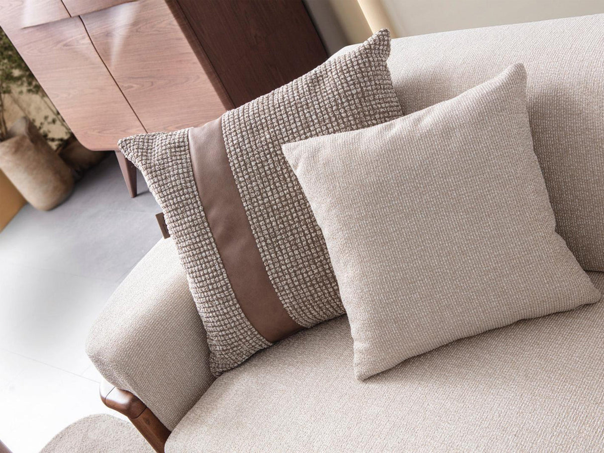 Odin 4-pieces (4 Seater Sofa & 3 Seater Sofa & 2 Chair) Livingroom Set in Cream from Furnia - Luna Furniture