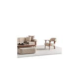 Odin 4-pieces (4 Seater Sofa & 3 Seater Sofa & 2 Chair) Livingroom Set in Cream from Furnia - Luna Furniture