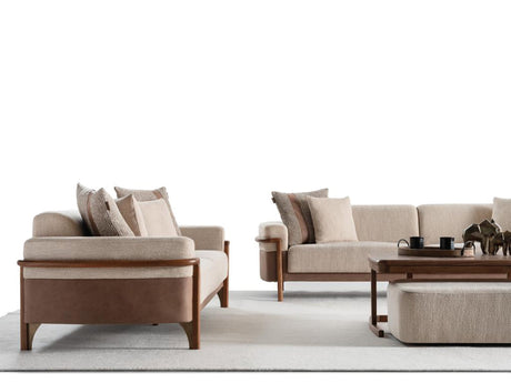 Odin 4-pieces (4 Seater Sofa & 3 Seater Sofa & 2 Chair) Livingroom Set in Cream from Furnia - Luna Furniture