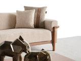 Odin 4-pieces (4 Seater Sofa & 3 Seater Sofa & 2 Chair) Livingroom Set in Cream from Furnia - Luna Furniture