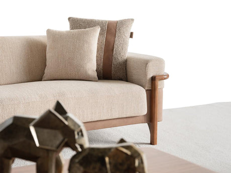 Odin 4-pieces (4 Seater Sofa & 3 Seater Sofa & 2 Chair) Livingroom Set in Cream from Furnia - Luna Furniture