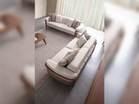 Odin Convertible 4 Seater Sofa in Cream from Furnia - Luna Furniture