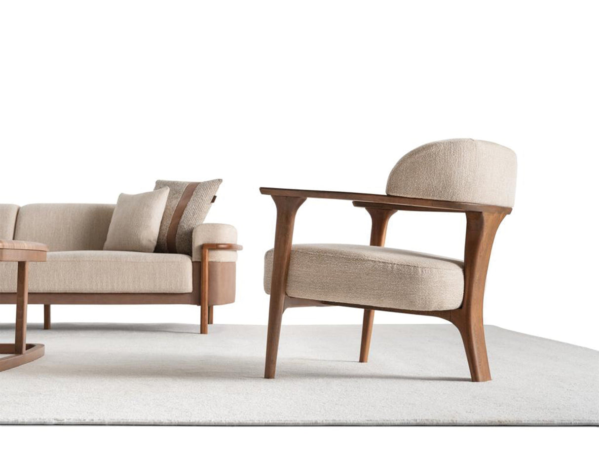 Odin 4-pieces (4 Seater Sofa & 3 Seater Sofa & 2 Chair) Livingroom Set in Cream from Furnia - Luna Furniture