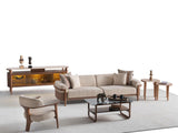 Odin 4-pieces (4 Seater Sofa & 3 Seater Sofa & 2 Chair) Livingroom Set in Cream from Furnia - Luna Furniture
