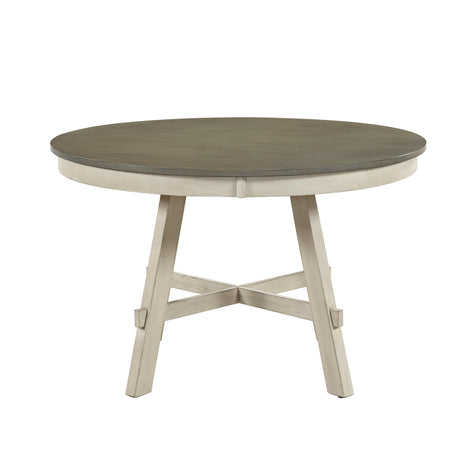 Ogden Graywash/Antique White 5-Piece 48" Round Dining Room Set from Homelegance - Luna Furniture