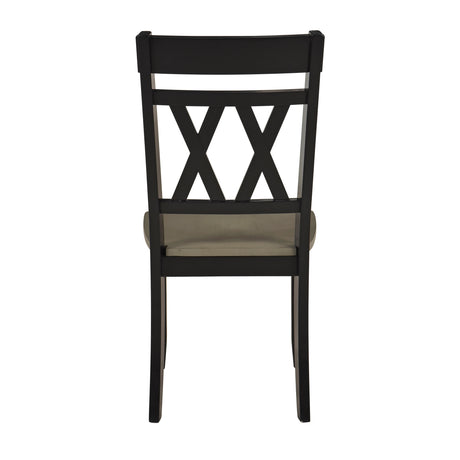 Ogden Graywash/Antique White/Black 5-Piece 48" Round Dining Room Set from Homelegance - Luna Furniture