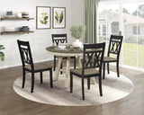 Ogden Graywash/Antique White/Black 5-Piece 48" Round Dining Room Set from Homelegance - Luna Furniture