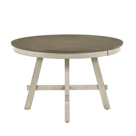 Ogden Graywash/Antique White/Teal 5-Piece 48" Round Dining Room Set from Homelegance - Luna Furniture