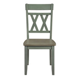Ogden Graywash/Antique White/Teal 5-Piece 48" Round Dining Room Set from Homelegance - Luna Furniture