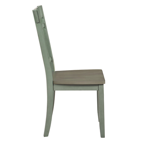 Ogden Graywash/Antique White/Teal 5-Piece 48" Round Dining Room Set from Homelegance - Luna Furniture