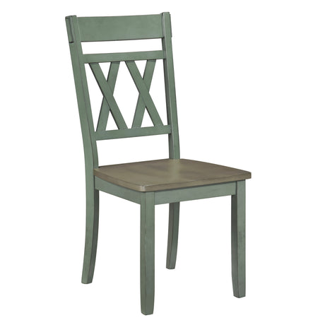 Ogden Teal Double X-Back Side Chair, Set of 2 from Homelegance - Luna Furniture