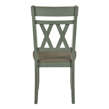 Ogden Teal Double X-Back Side Chair, Set of 2 from Homelegance - Luna Furniture