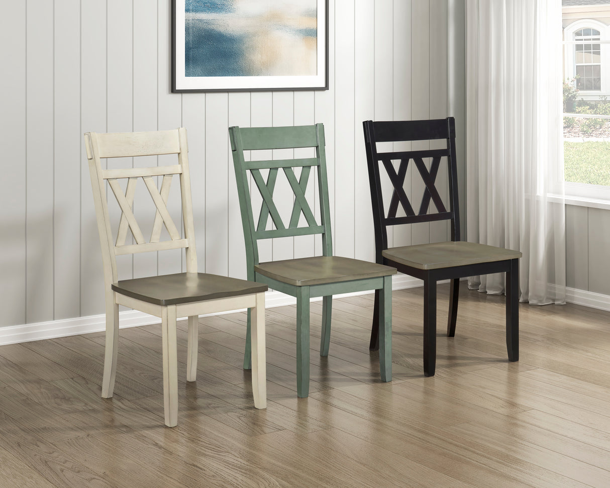 Ogden Teal Double X-Back Side Chair, Set of 2 from Homelegance - Luna Furniture