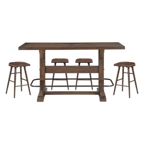 Oliver Brown 5-Piece Pub Height Dining Set from Homelegance - Luna Furniture