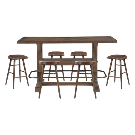 Oliver Brown 7-Piece Pub Height Dining Set from Homelegance - Luna Furniture