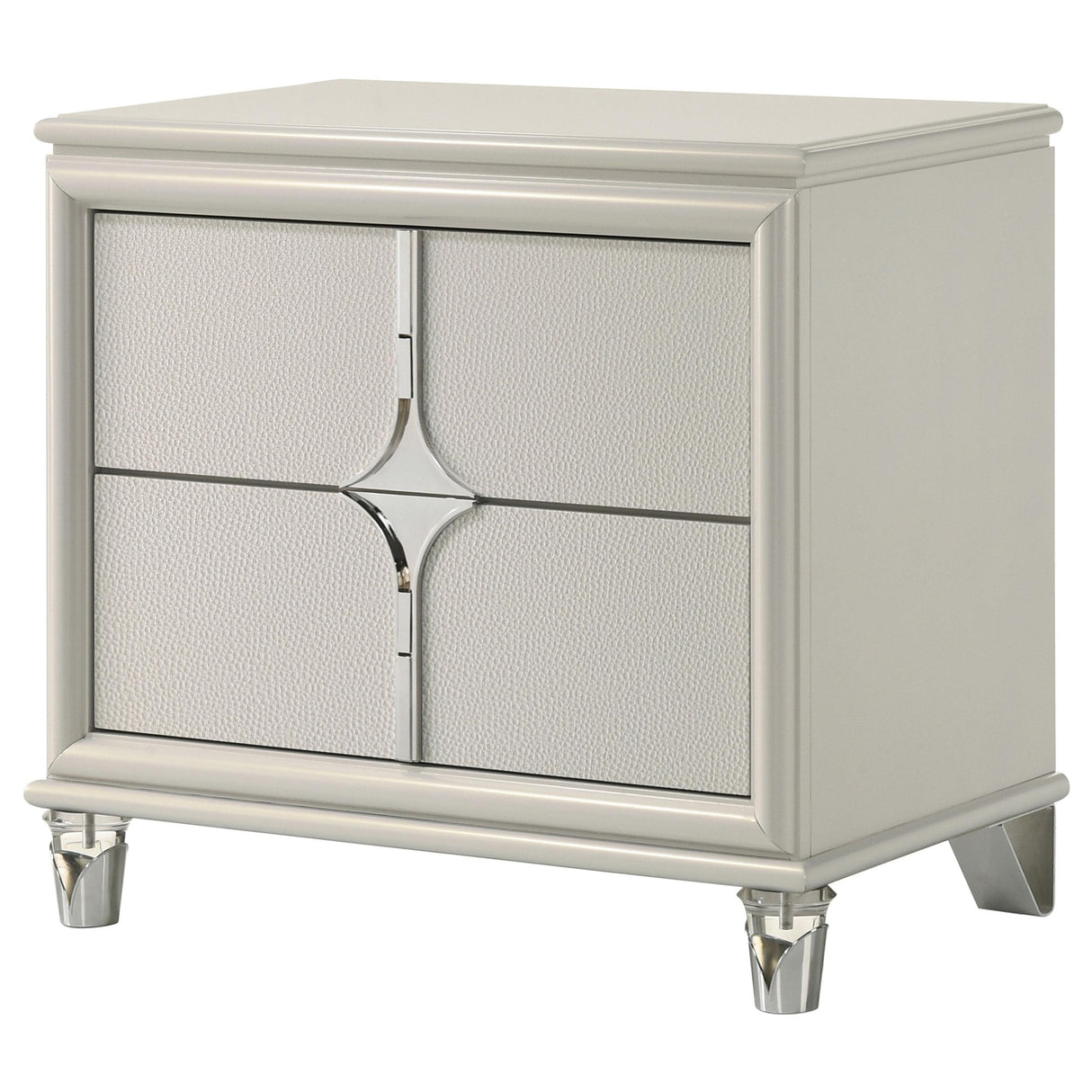 Olivia Pearl White 2-Drawer Nightstand from Coaster - Luna Furniture
