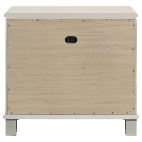 Olivia Pearl White 2-Drawer Nightstand from Coaster - Luna Furniture