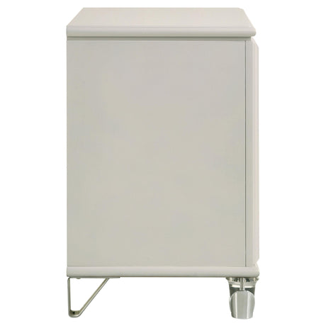 Olivia Pearl White 2-Drawer Nightstand from Coaster - Luna Furniture