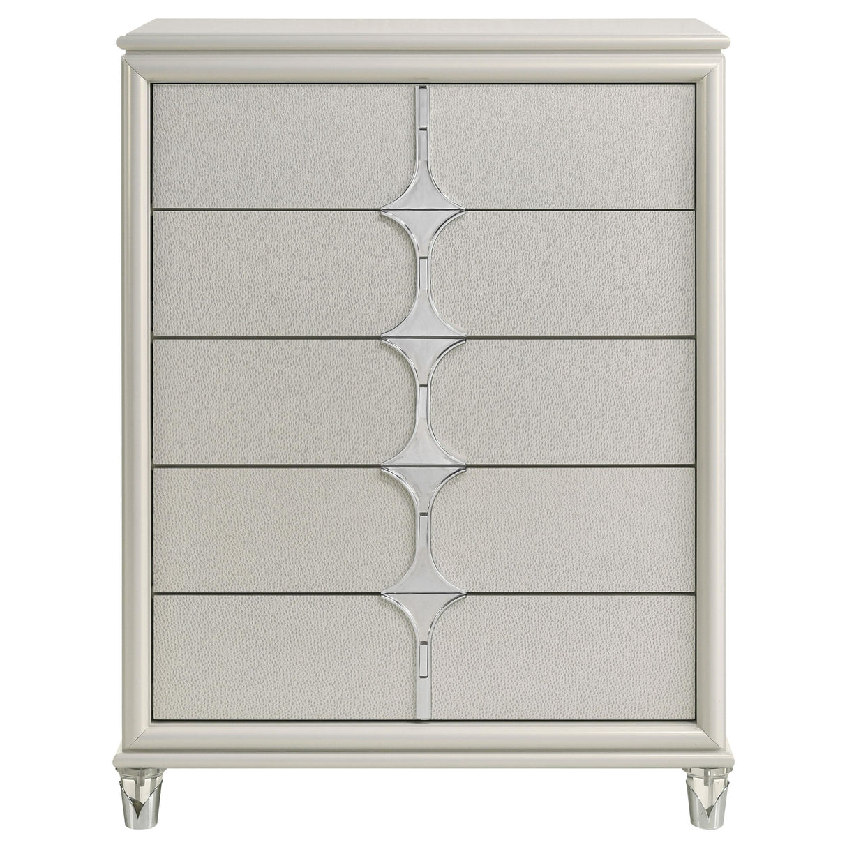 Olivia Pearl White 5-Drawer Bedroom Chest from Coaster - Luna Furniture