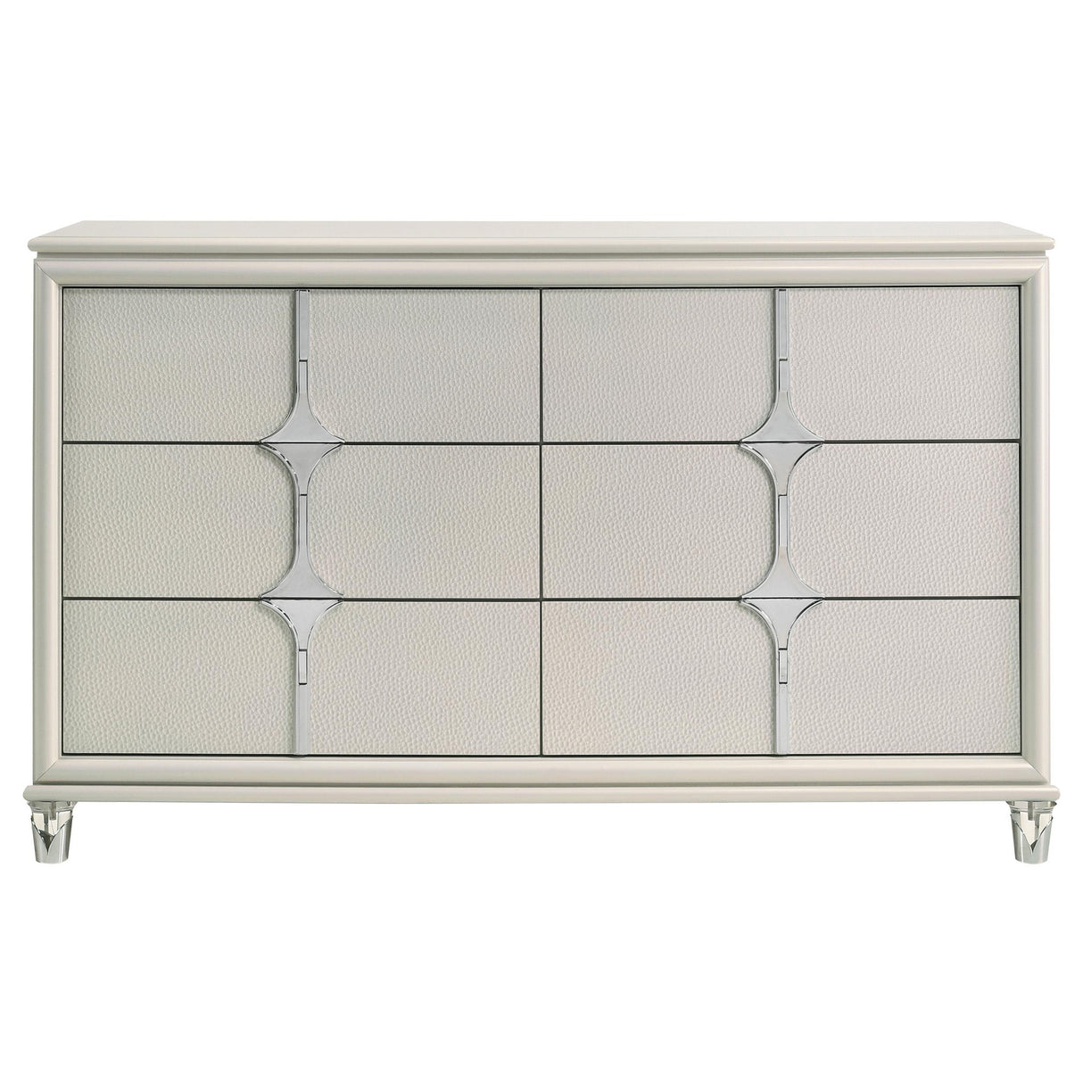 Olivia Pearl White 6-Drawer Dresser from Coaster - Luna Furniture