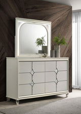 Olivia Pearl White 6-Drawer Dresser and LED Mirror from Coaster - Luna Furniture