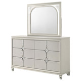 Olivia Pearl White 6-Drawer Dresser and LED Mirror from Coaster - Luna Furniture