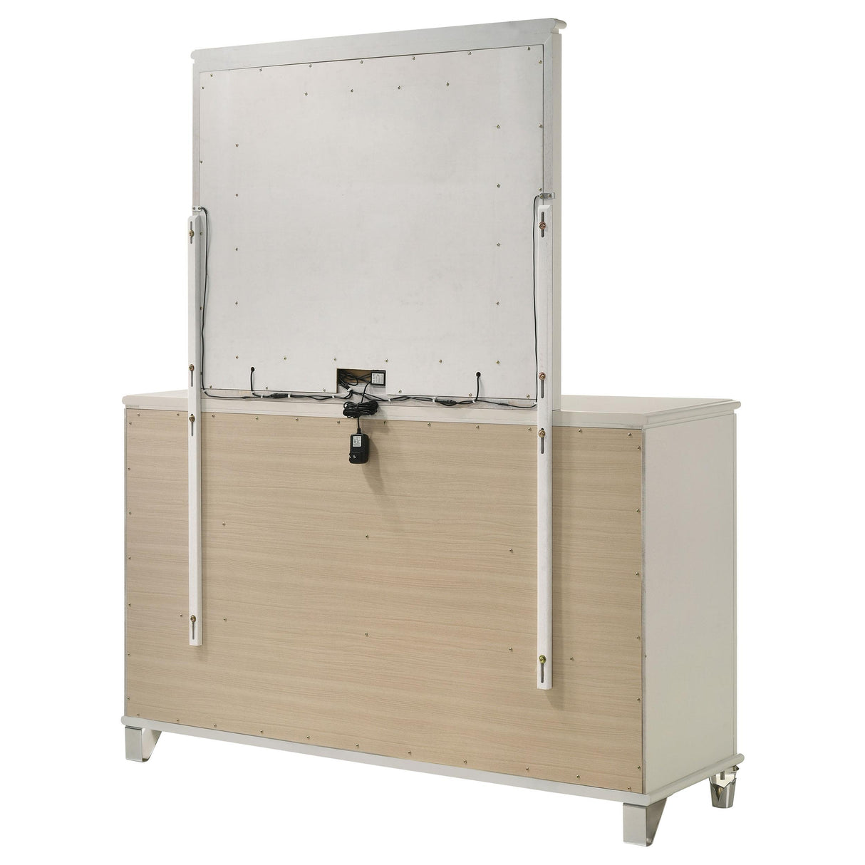 Olivia Pearl White 6-Drawer Dresser and LED Mirror from Coaster - Luna Furniture