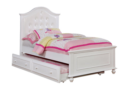 Olivia White Twin Bed from Furniture of America - Luna Furniture