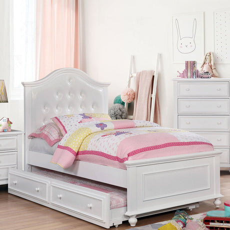 Olivia White Twin Bed from Furniture of America - Luna Furniture