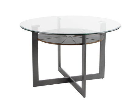 Olson 48 inch Round Glass Top Dining Table from Steve Silver - Luna Furniture
