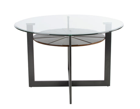 Olson 48 inch Round Glass Top Dining Table from Steve Silver - Luna Furniture
