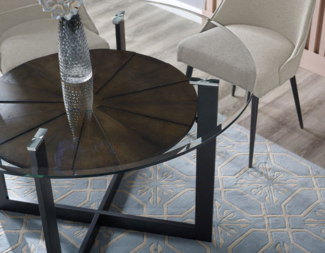 Olson 48 inch Round Glass Top Dining Table from Steve Silver - Luna Furniture