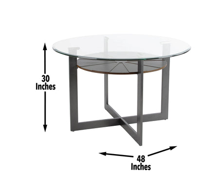Olson 48 inch Round Glass Top Dining Table from Steve Silver - Luna Furniture