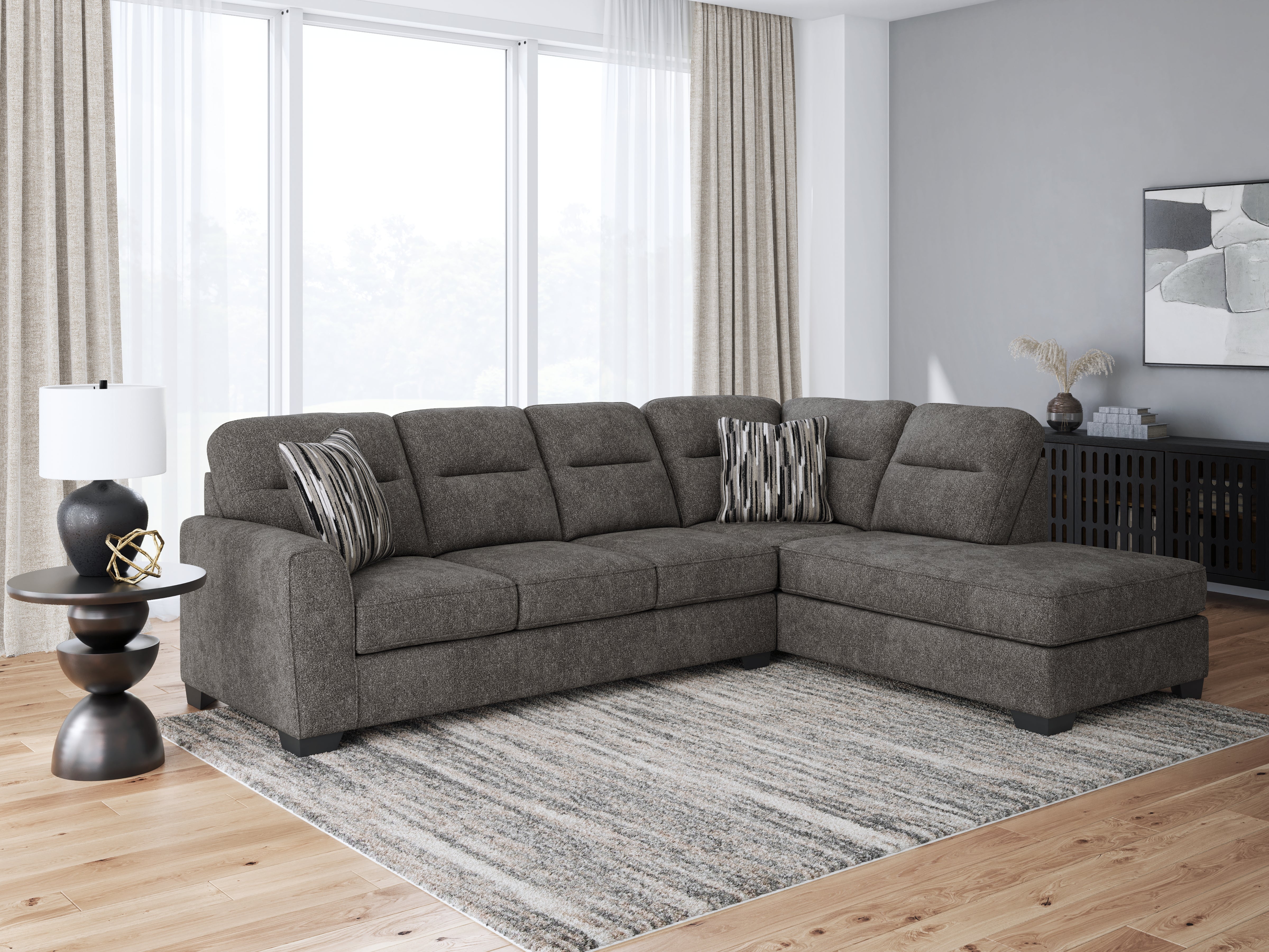 Olten Graphite 2-Piece RAF Sectional – Luna Furniture