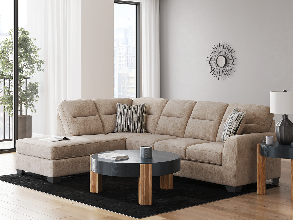 Olten Mocha 2-Piece LAF Sectional from Ashley - Luna Furniture