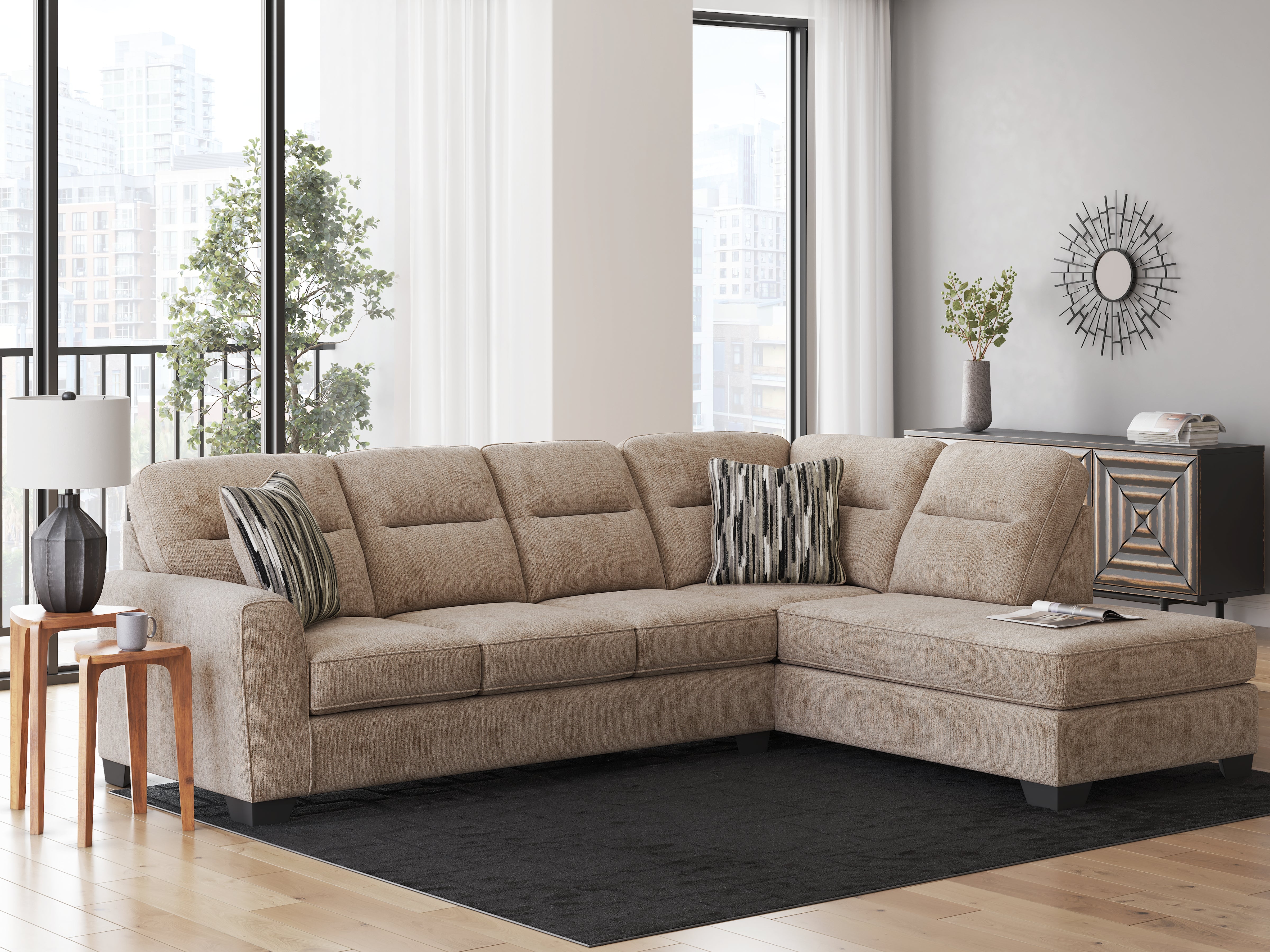 Olten Mocha 2-Piece RAF Sectional – Luna Furniture