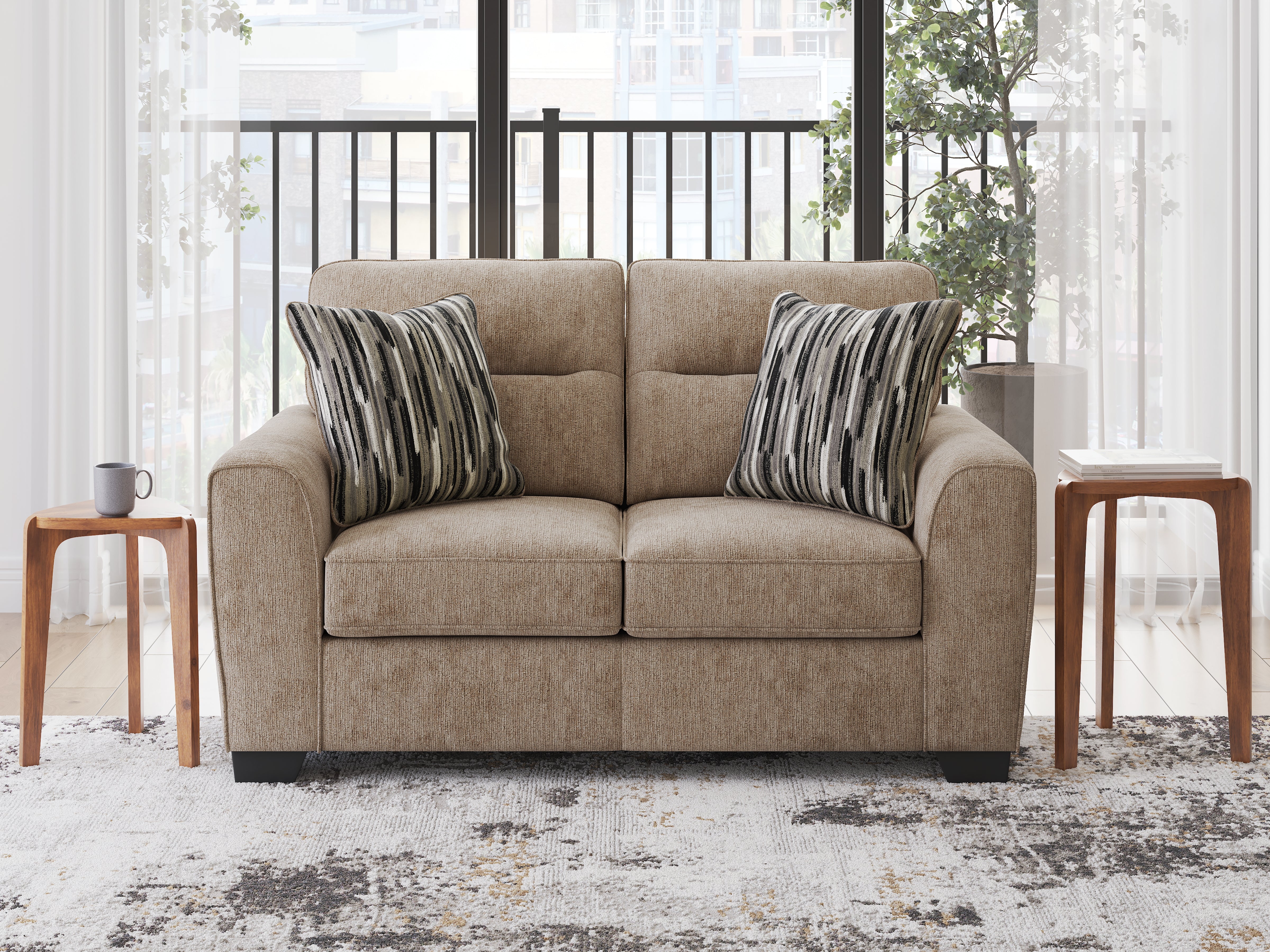Ashley Olten Mocha Loveseat – Luna Furniture