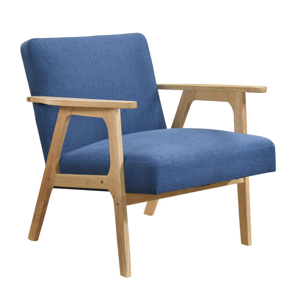 Omara Natural Blue Accent Chair