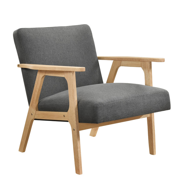 Omara Natural Dark Gray Accent Chair