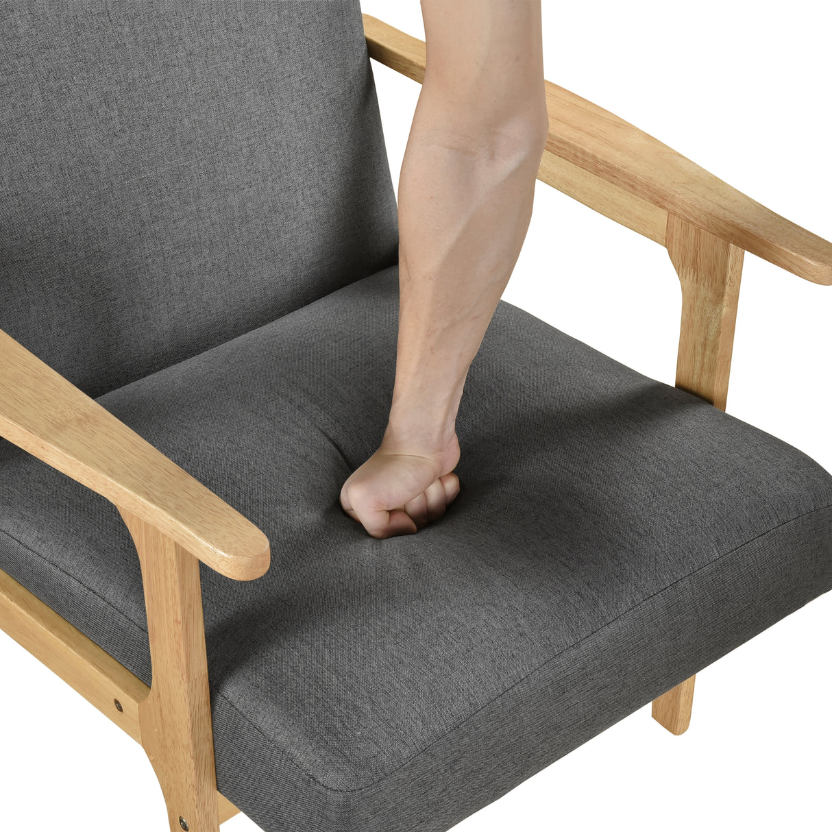 Omara Natural Dark Gray Accent Chair from Homelegance - Luna Furniture