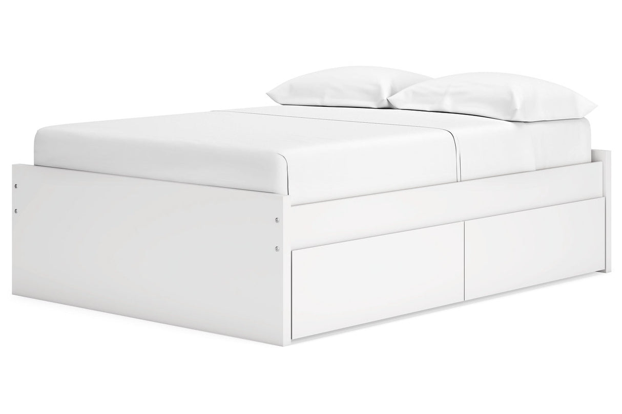 Onita White Full Storage Platform Base Bed with 4 Drawers from Ashley - Luna Furniture